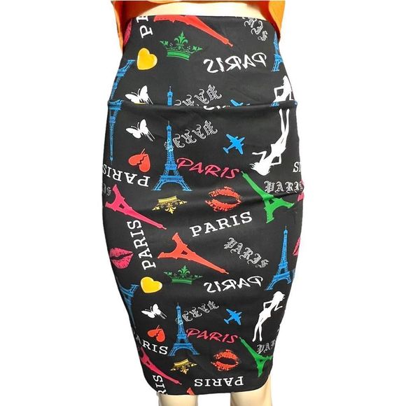 Cleo Paris Skirt & Top Set black body con skirt multi colored crop top options - Picture 4 of 16